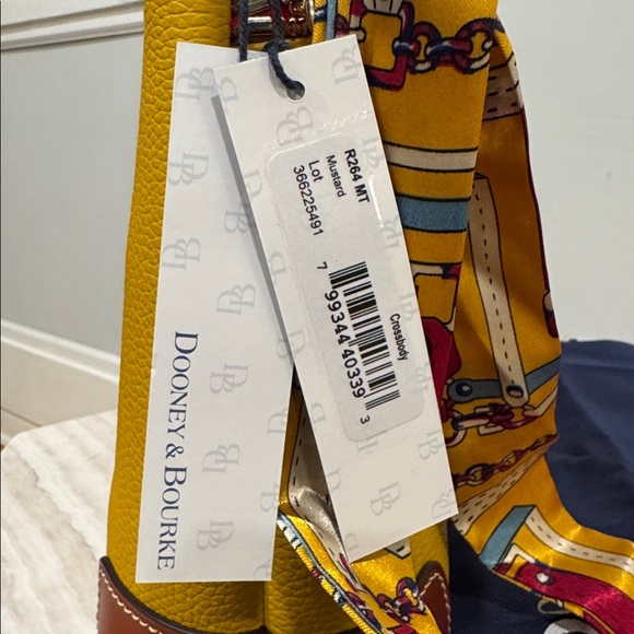 Dooney & Bourke Pebble Grain Mustard Leather Bag Crossbody NWT - Picture 8 of 17